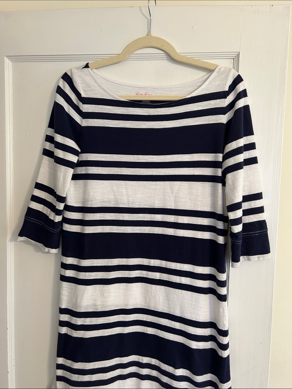 Lilly Pulitzer Navy and White Striped Boatneck Dress